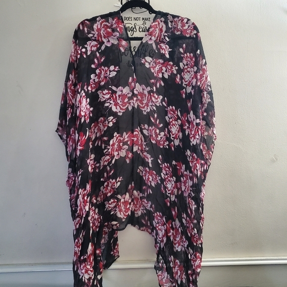 Sole Society Other - Sole Society Floral Kimono Swim Cover Up Asymmetrical One Size